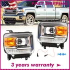 Headlights For 2014-2018 Gmc Sierra 1500 15-19 2500 3500HD Projector W/led Drl New. Price: $222.99.