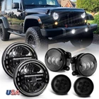 Popular Combo For Jeep Wrangler 2007-2018 Jk 7" Halo Led Headlight Fog Lamp Turn New. Price: $158.99.