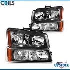 For Chevy Avalanche Silverado 03 04 05 06 Black Housing Headlights Assembly Pair New. Price: $62.99.