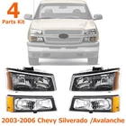 Front Headlights + Signal Lamps Lh & Rh For 2003-2006 Chevy Silverado /avalanche New. Price: $68.80.