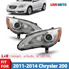 Pair Left+right Headlights For 2011-2014 Chrysler 200 W/led Drl Chrome Projector New. Price: $209.99.