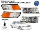 For 1998-2002 Mercury Grand Marquis Headlight Corner Combo Left Right Side New. Price: $99.99.