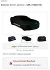 10 11 12 13 15 Chevrolet Chevy Camaro Oem Indoor Car Cover 20960814 Obsolete Used. Price: $249.00.