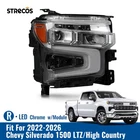 Headlight For 2022-2026 Chevy Silverado 1500 Ltz Chrome W/led Drl Right Side New. Price: $159.90.
