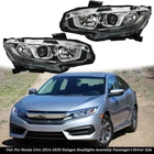 Pair For Honda Civic 2016-2020 Halogen Headlights Assembly Passenger+driver Side New. Price: $92.66.