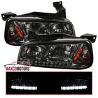 Fits 2006-2010 Dodge Charger Smoke Led Halo Headlights Headlamps Left+right New. Price: $126.49.