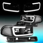 For 1999-2007 Gmc Sierra/yukon Pair Led Drl Headlight+bumper Lamps Black/clear New. Price: $82.99.