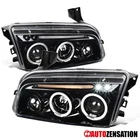 Fit 2006-2010 Dodge Charger Slick Black Led Halo Projector Headlights Lamps Pair New. Price: $149.99.
