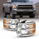 Headlight Assembly For 2007-2014 Chevy Silverado Headlamp Chrome Housing Clear New. Price: $78.99.