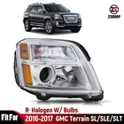 For 2016-2017 Gmc Terrain Sle Slt Halogen Headlight With Bulb Passenger Side New. Price: $82.99.