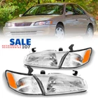 For 1997-1999 Toyota Camry Chrome Headlamp Clear Headlight+corner Set Left+right New. Price: $178.94.