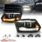 For 2009-2023 Dodge Ram 1500 2500 3500 Black Led Bar Dual Projector Headlights New. Price: $299.99.