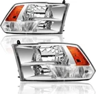 Headlight Assembly Pair For 2009-2018 Dodge Ram 150025003500 Halogen Chrome New. Price: $189.99.