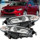 Left+right Side For 2014-2017 Mazda 6 Headlights Projector Halogen Black Housing New. Price: $127.13.
