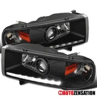 Fit 1994-2001 Dodge Ram 1500 2500 Black Led Strip Projector Headlights Lamp Pair New. Price: $119.37.