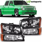 For Chevy Avalanche Silverado 2003-2006 Headlights Assembly Pair Black Housing New. Price: $87.74.