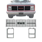 Grille Silver + Headlight Bezels For 1985-1988 Gmc C/k Series Pickup Suburban New. Price: $181.83.