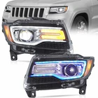Pair Vland Chrome Led Headlights W/animation Drl Fit 2011-13 Jeep Grand Cherokee New. Price: $310.49.