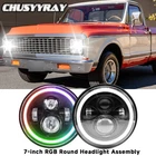 For 1967-1972 Chevy C10 Halo Rgb Inch Led Headlights Round Hi/lo Lamp New. Price: $71.99.