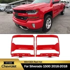 WA130X Red Hot Headlight Trim Bezel Covers For Chevy Silverado 1500 2016-2018 17 New. Price: $104.49.