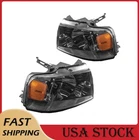 Pair Headlight Assembly 2004-2008 Ford F-150 Halogen Amber Reflector Chrome New. Price: $69.99.
