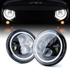 Xprite 7" 80W Led Headlight W/ Amber Halo Ring For 1997-2018 Jeep Wrangler Jk Tj New. Price: $128.55.