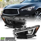 For 2014-2022 Infiniti Q50 W/o Afs Black Drl Led Projector Headlights Headlamps New. Price: $438.99.