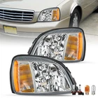 Chrome Headlights For 2000-2005 Cadillac Deville Halogen Headlamps 00-05 Lh+rh New. Price: $123.99.