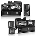 Black Left Right Side Headlight Assembly Fits 1994-98 Chevy Silverado New. Price: $79.85.