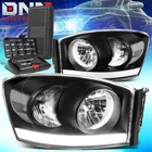 For 2006-2009 Dodge Ram 1500 Led Drl Black Housing Clear Side Headlights+tools New. Price: $137.99.