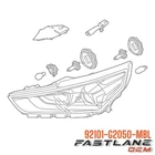 2017-2019 Hyundai Ioniq Left Headlamp Assembly New Oem 92101-G2050-MBL. Price: $354.87.