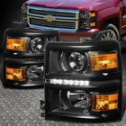 For 2014-2015 Chevy Silverado Black Amber Projector Headlight/lamp W/led Drl New. Price: $234.79.