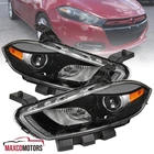 Fits 2013-2016 Black Headlights Dodge Dart Halogen Projector Headlamp Left+right New. Price: $158.49.