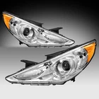 For 2011-2014 Hyundai Sonata Halogen Chrome Amber Headlights Assembly Pair New. Price: $63.55.