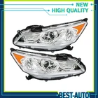 Chrome Fit For Honda Accord 2016 2017 Lh+rh Side Headlights Replacement Halogen New. Price: $153.40.