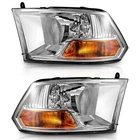 Pair Headlights Assembly For 2009-2012 Dodge Ram 1500 2500 3500 Halogen Headlamp New. Price: $91.49.