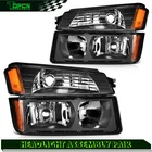 For 2002-2006 Chevy Avalanche Headlights Assembly+bumper Black Housing Lamp Pair New. Price: $71.04.