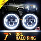 2PC 7" Round Led Headlights Halo Angel Eyes For Jeep Wrangler Jk Lj Tj 1997-2018 New. Price: $58.99.