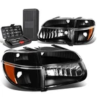 For 1995-2001 Expedition/mountaineer Pair Black/amber Signal Headlight+tool Box New. Price: $107.88.