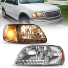 Headlights Chrome Clear Projector Headlamps Pairs 1997-2003 Ford F150 F-150 New. Price: $85.99.