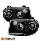 Fit 2005-2010 Chrysler 300C Replacement Black Led Dual Halo Projector Headlights New. Price: $142.99.