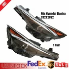 Fits Hyundai Elantra 2021 2022 Pair Right & Left Halogen Led Headlights Oem New. Price: $224.80.