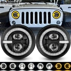 Pair 7" Inch Led Headlights W/ Halo Drl For 1997-2018 Jeep Wrangler Tj Lj Jk New. Price: $80.99.