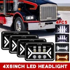 4PCS 4X6INCH Led Headlights For Kenworth T800 T600A W900 Freightliner Classic Xl New. Price: $75.12.