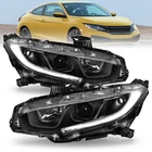 For 2016-2021 Honda Civic Led Drl Black Projector Headlights Assembly Lamps Pair New. Price: $97.99.