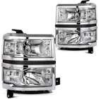 Fits Chevy Silverado 1500 2014-2015 Chrome Housing Headlights Assembly Pair New. Price: $133.99.