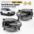 Full Headlight 2021-2025 Ford Bronco Sport W/led Halo Left+right Pair New. Price: $343.00.