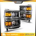 For 14-15 Chevy Silverado 1500 Chrome Housing Headlights Black Trim Oe Style New. Price: $198.99.