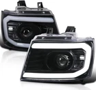 Jet Black Drl Led Strip Projector Headlights Compatible With 2007-2014 Chevy Ava New. Price: $458.99.