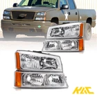 Kac Headlights Assembly + Signal Bumper Lamps For 2003-2006 Chevy Avalanche New. Price: $63.99.